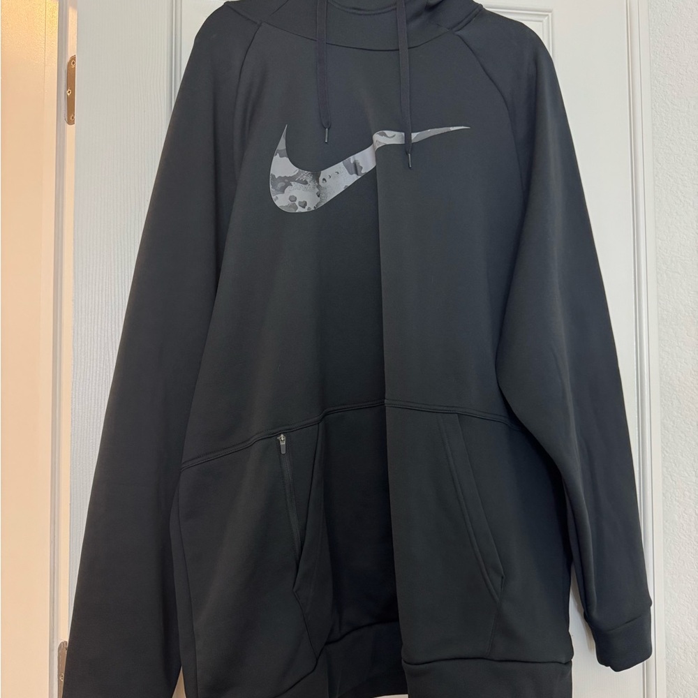 Nike Black Sweatshirt with Gray Camo Swoosh 2XL